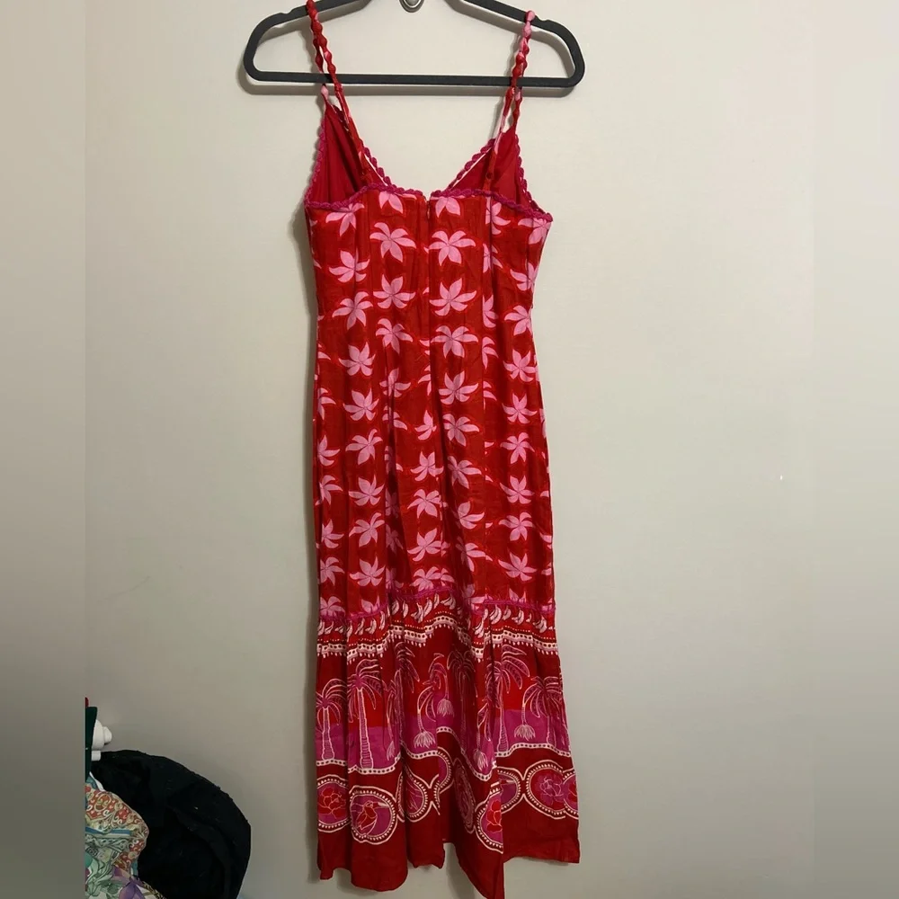 ⭐️Caroline Constas Red and Pink Ruffled Tiered Maxi Sundress⭐️ - Picture 7 of 8